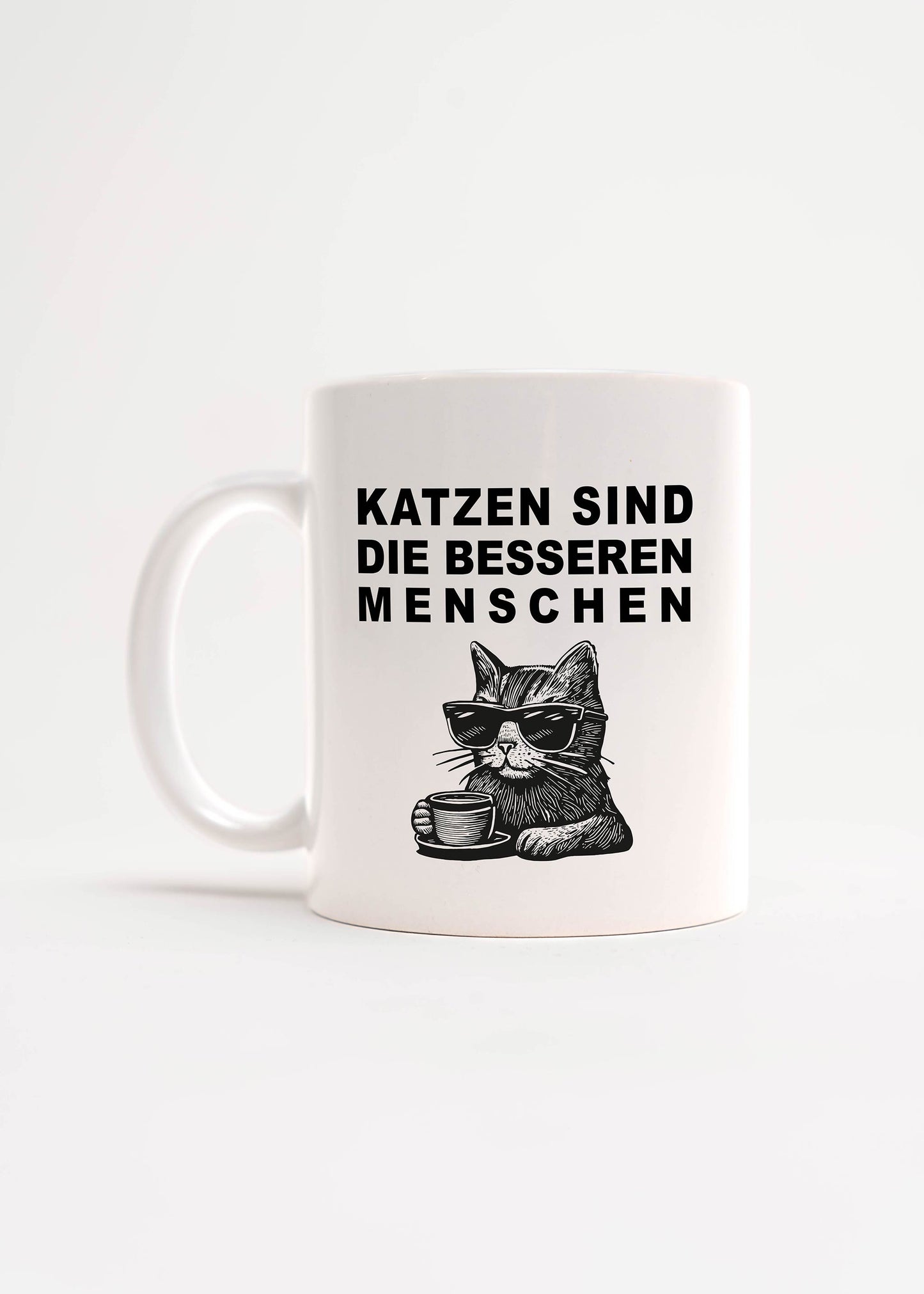 Katzen sind die besseren Menschen - Keramiktasse