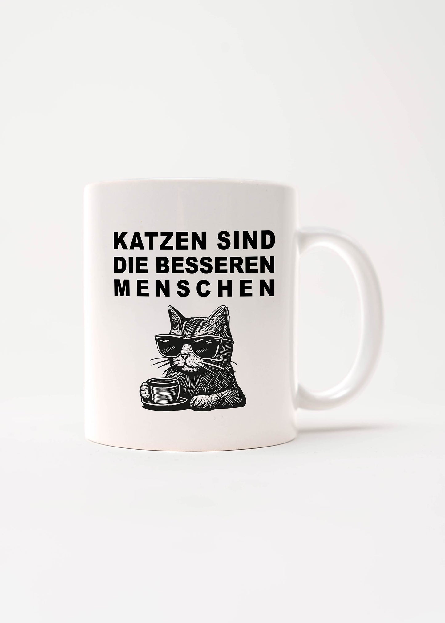 Katzen sind die besseren Menschen - Keramiktasse