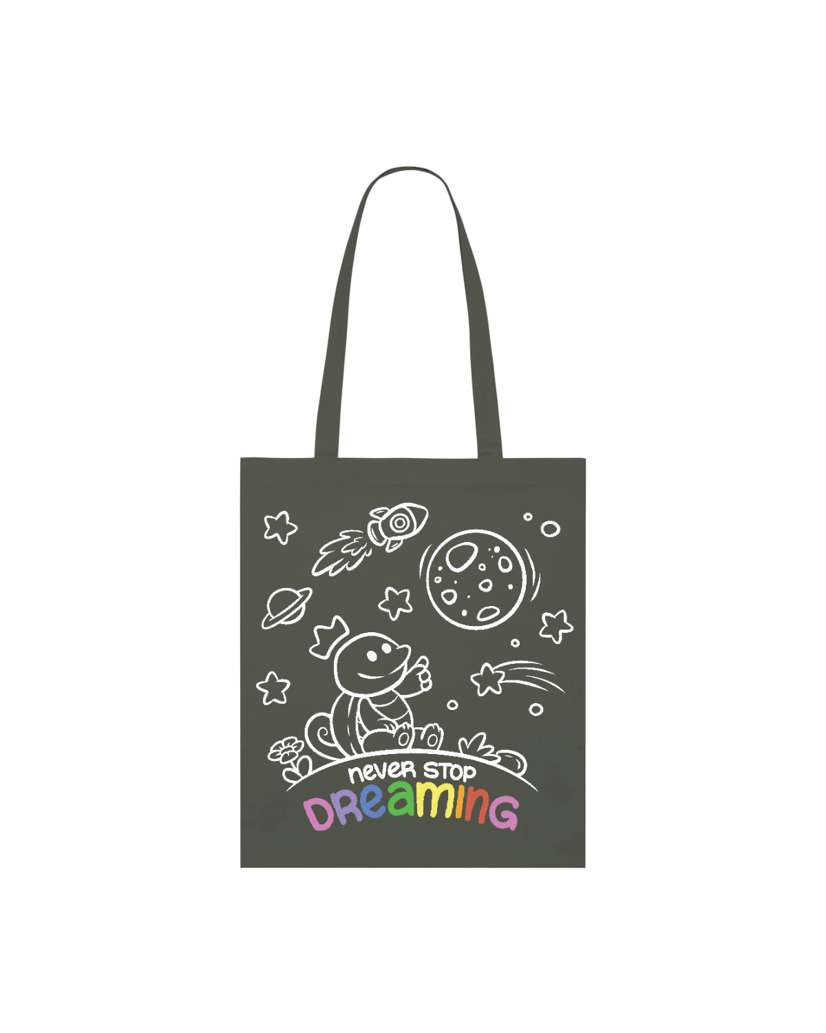 Never Stop Dreaming - Shoppingbag | NChiggi – Khaki – Back
