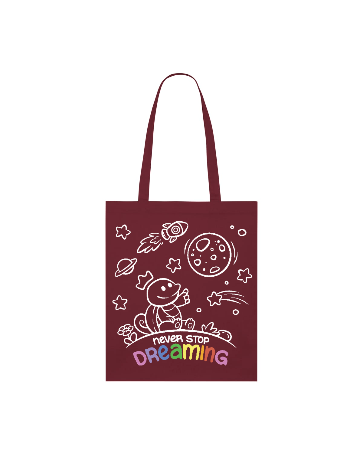 Never Stop Dreaming - Shoppingbag | NChiggi – Burgundy – Back