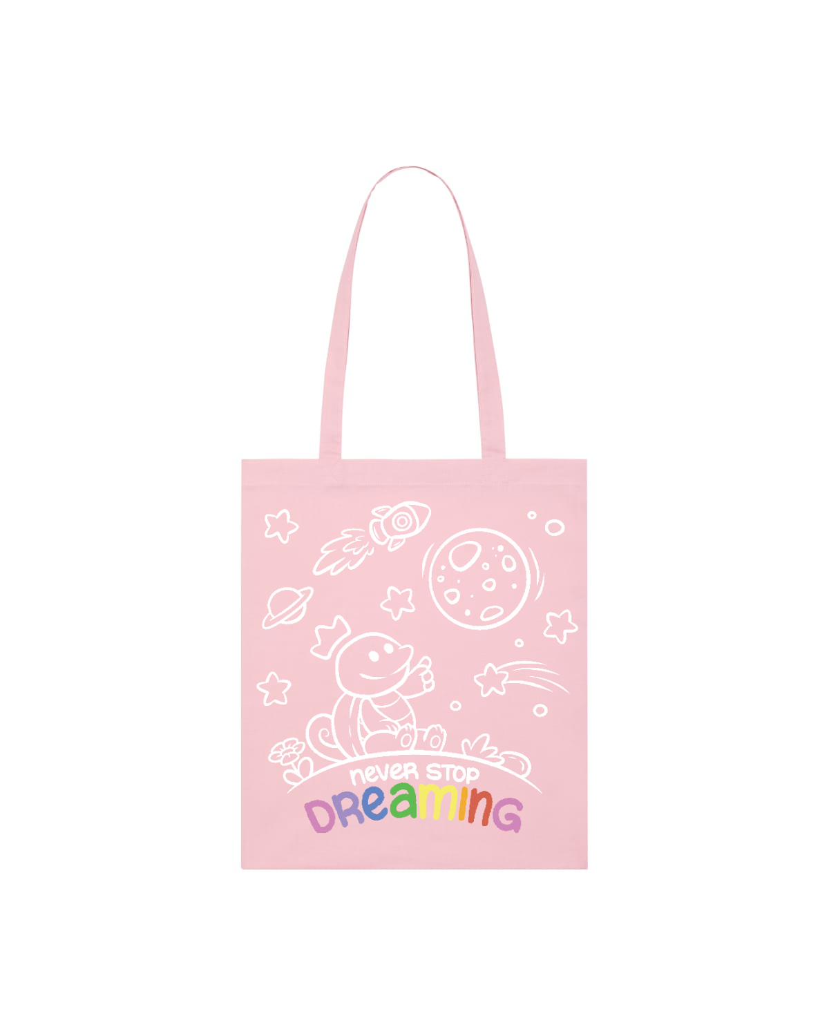 Never Stop Dreaming - Shoppingbag | NChiggi – Cotton Pink – Back
