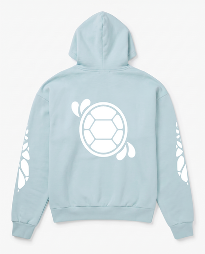 Turtel'n'Shell -  Heavy Hoodie | NChiggi – Oceanblue – Back