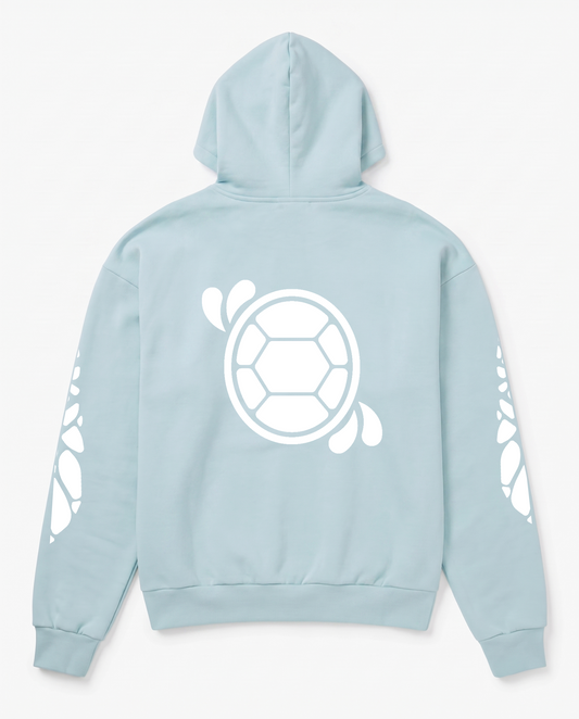 Turtel'n'Shell -  Heavy Hoodie | NChiggi – Oceanblue – Back